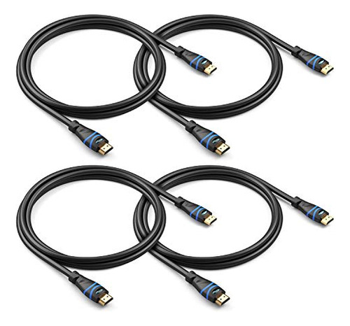 Cable Hdmi Bluerigger 8k (6ft - 4 Pack, 8k 60hz Hdr, 4k 120h