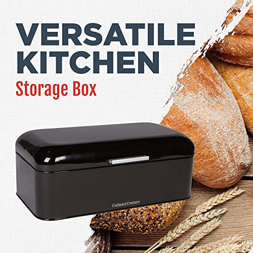 Caja De Pan Negra Extra Grande Culinary Couture Para Cocina