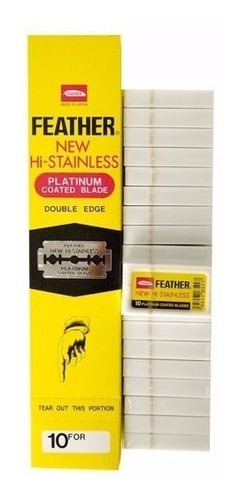 200 Hojas Feather New Hi-stainless Doble Filo Hoja Afeitar