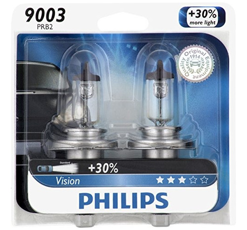 Philips 9003 Visión Actualiza Bombilla Del Faro, Paquete De 