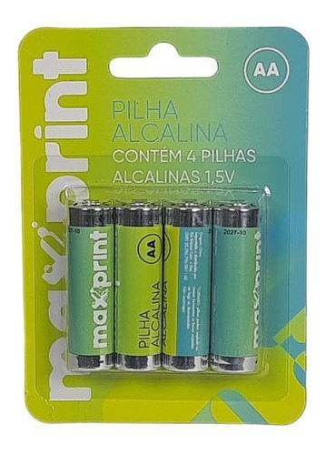 Pilha Alcalina 1,5 Pequena Aa 4 Unidades Maxprint