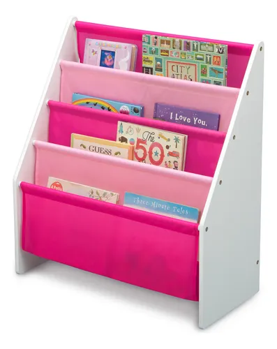 Rack Para Libros Blanco Y Rosado Rosa