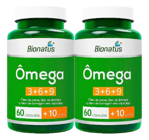 2x Ômega 3+6+9 Green Bionatus 60 Caps Sabor Sem sabor