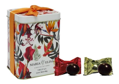 Trufas María Elisa Chocolatière Caja Metálica Floral × 80g