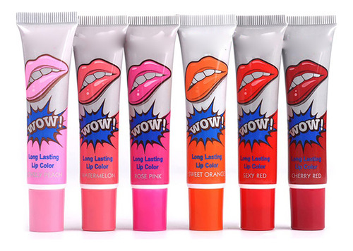 Tinte De Labios Peel Off, 6 Colores, Set De Brillo Duradero,