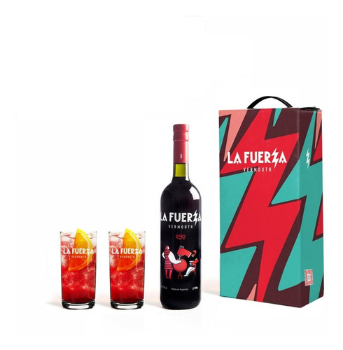 Imagen 1 de 9 de Caja De La Fuerza Con Vermu Rojo + 2 Vasos Vermuteros
