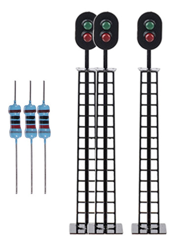 2 Modelo Ferrocarril Señales Luces De Bloques B
