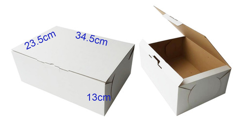 25 Cajas De Carton Blanco 1,5mm De 34,5x23,5x13