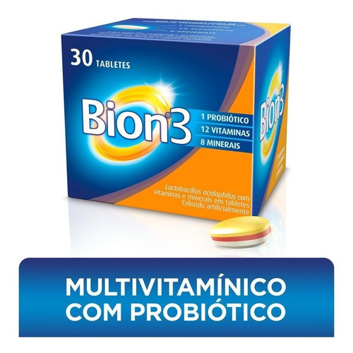 Multivitamínico Com Probiótico 30 Tabletes Bion3 Sabor Sem sabor