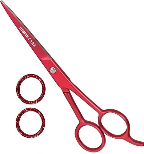 Tijeras Profesionales Para Cabello De Acero Inoxidable Rojo