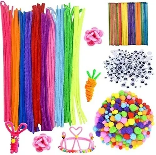 Limpiapipas, 200 piezas de tallos de felpilla para manualidades,  manualidades, decoración creativa, limpiadores de pipas con purpurina,  suministros