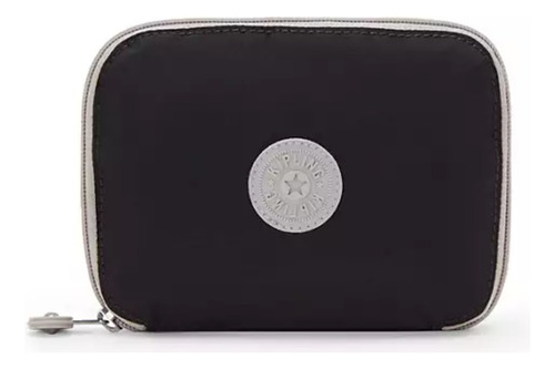Bolsa dobrável grande Kipling Hurray conversível em bolsa e acabamento cromado, cor preta, cinza, alça de ombro, design de tecido liso