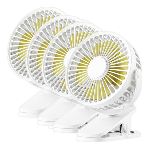 Ventilador Con Clip, Mxrew-004, 4pzas, 4 Ø, Blanco, Usb, 5v,