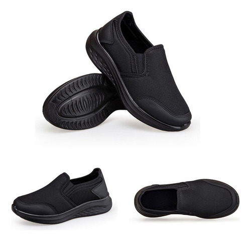 Zapatos Tenis Negros Mujer Y Hombres Pie Diabetico Cómodo A