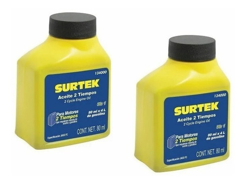 Aceite Para Motor A 2 Tiempos 80ml Surtek® (2pzs)