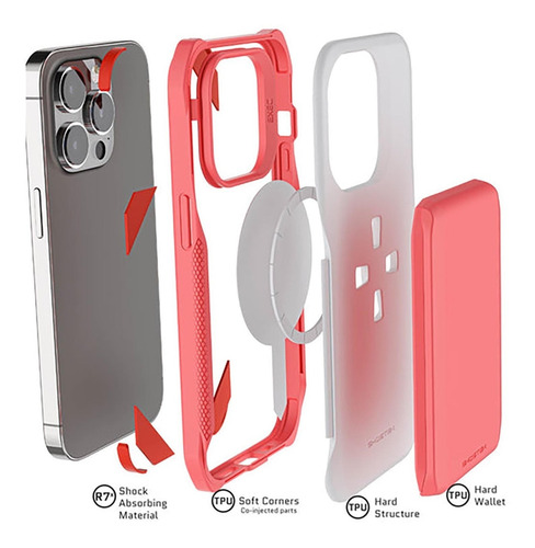 . Funda Ghostek Exec Para iPhone 14 Pro Max Rosa Con Porta