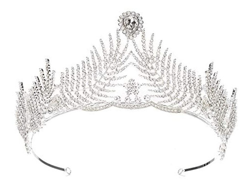 S Snuoy Crystal Princess Tiara Corona De Boda Para Mujer Pro