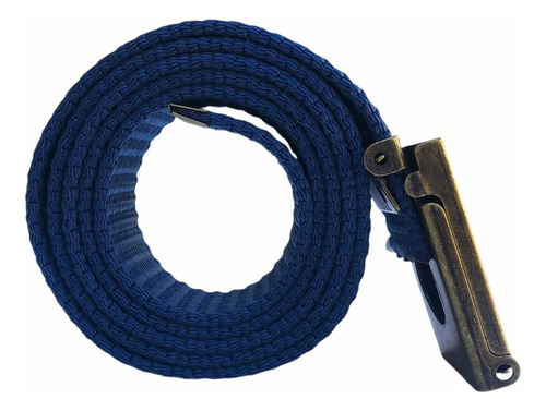 Cinto Marinero Soga Reforzado 4cm Hebilla Dorado Lazos Ig Azul Dorado Opaco 130