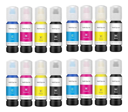 Kit 16 Tintas Compatible 544 L1110 L3110 L3150 T544 Negro