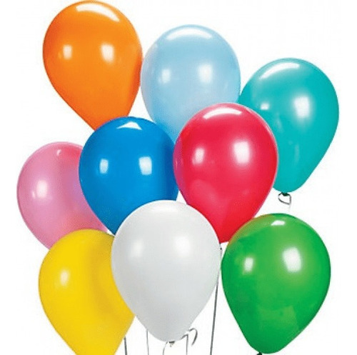 100 Globos Latex # 12 Normales Brillantes Infla A 30 Cm