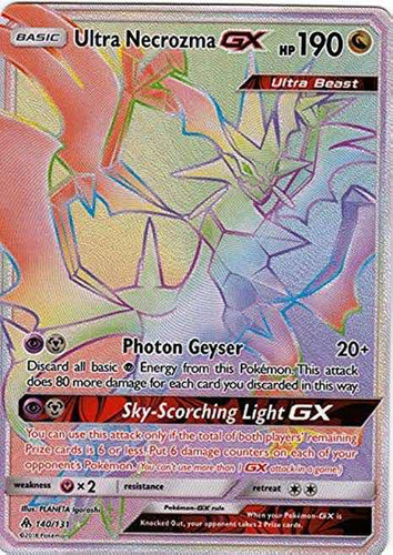 Pokemon Ultra Necrozma Gx Rainbow Carta Card Forbidden Light