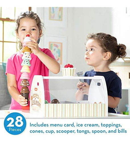Heladeria para niños de madera-Melissa & Doug 9286 mostrador hielo Ice Cream set nuevo 