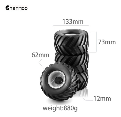 Llantas Y Ruedas De Camión Monstruo Rc 1/10 Chanmoo Con