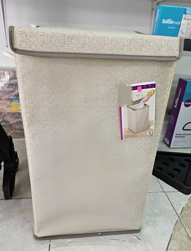 Cesto Latte Para Ropa Sucia Con Tapa Beige Lisa