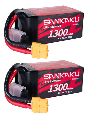 Sankaku 2 Baterías Lipo De  Mah 6s 120c 22.2v Lipo Soft Pa.