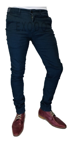 Pantalón Elasticado Hombre Azul Claro  Jeans / Ajustado