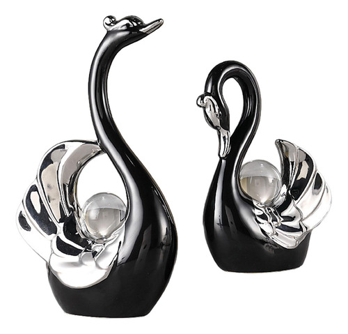 Figuras De Cisne, Escultura, Regalo De Negro