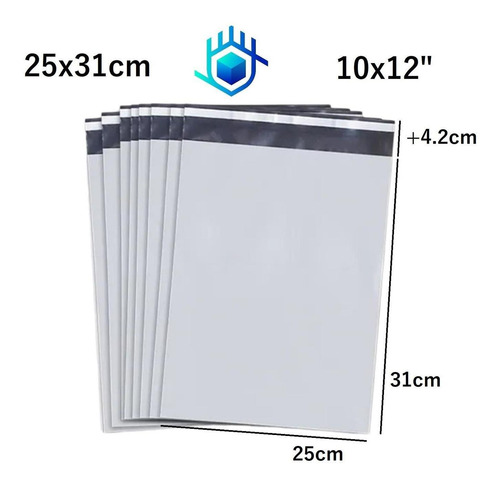Imagen 4 de 10 de 100 Bolsas Sobres Envios 25x29cm Paqueteria Poly Adhesivo