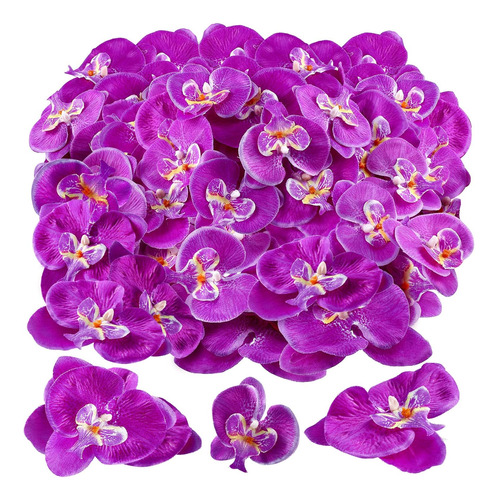 80 Piezas De Orquídeas Artificiales Phalaenopsis De Seda, Or