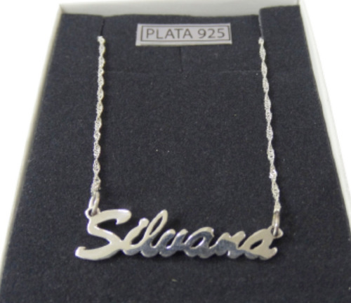 Conjunto Dije Nombre Con Cadena Plata 925 Garantía Estuche