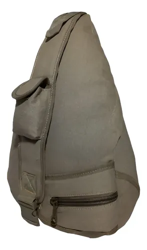 Mochila Transversal Lona Reforçada Kvn 201351 Bege | MercadoLivre