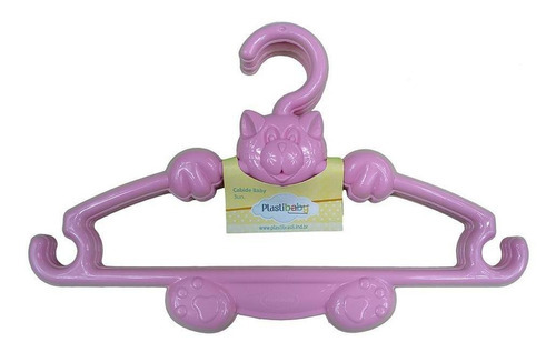 Kit 3 Com Cabide Baby Infantil Colorido - Rosa