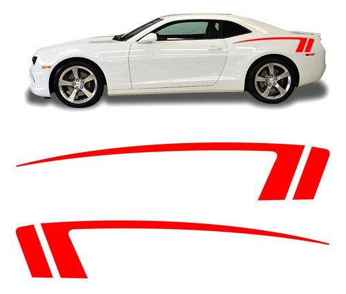 Faixa Chevrolet Camaro Sport Adesivo Traseiro/lateral Branco