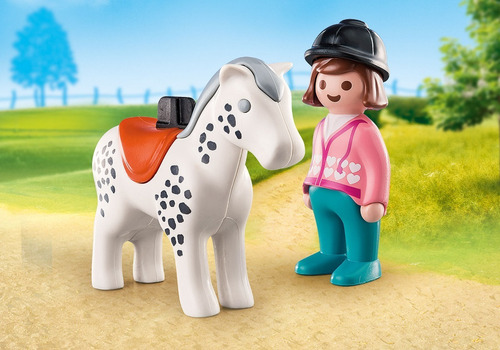 Playmobil  1.2.3 Jinete Y Caballito 70404 En Stock!!!