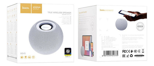 Parlante Bluetooth Estilo Home Pod Mini 5w Con Radio Hoco Color Gris