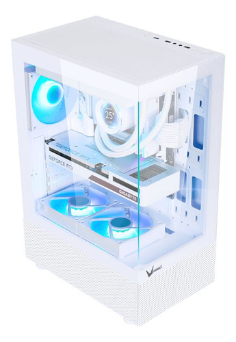 Gabinete Mid Tower Formula V Crystal Z1+ Blanco 3 Fan