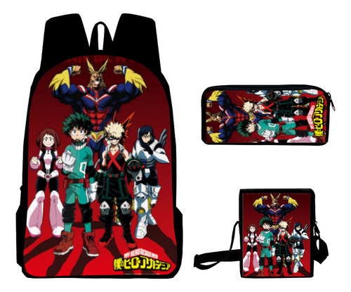 Mochila My Hero Academia De 3 Piezas Para Viajar A La Escuel