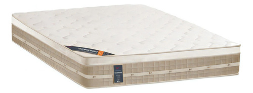 Cama Box Base Casal + Colchão Castor Premium Tecnopedic 138 Cor Corino Bege