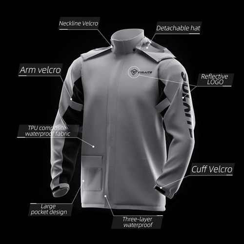 . Conjunto De Chubasquero Impermeable Para Moto. Grey