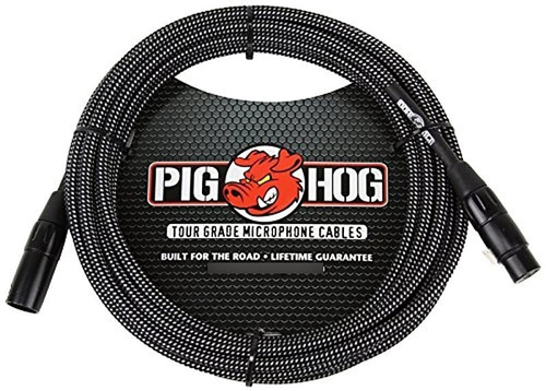 Cable Microfono Black-white 9.14m Xlr-xlr Pig Hog Phm30bkw +