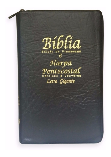 Biblia Sagrada Com Harpa Cristã Letra Gigante Ziper Indice