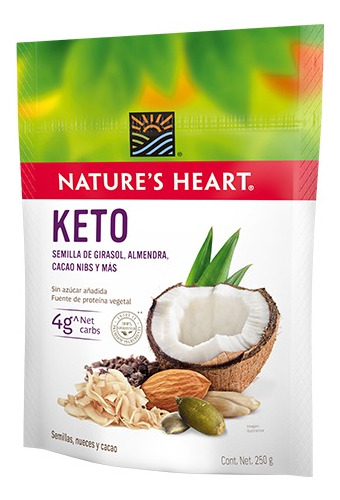 Nature's Heart Keto Semilla De Girasol Almendra Cacao Nibs