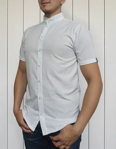 Camisa Tipo Neru Manga Corta Licrada Hombre