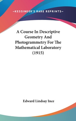 Libro A Course In Descriptive Geometry And Photogrammetry...