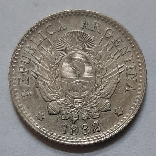 Moneda Argentina 10 Centavos 1882 Plata