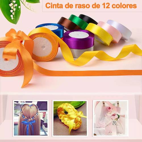 Banna 10 Rollos De Cinta Popotillo Barrotado 3,8cm. 22,5 Metros. Un Rollo De Cinta De Tela De 10 Colores, Perfecto Para Bodas, Envolver Regalos, Hacer Moños Y Más
